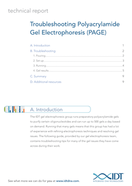 Troubleshooting Polyacrylamide Gel Electrophoresis (PAGE)