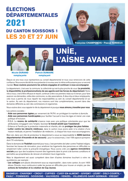 Unie, L'aisne Avance !