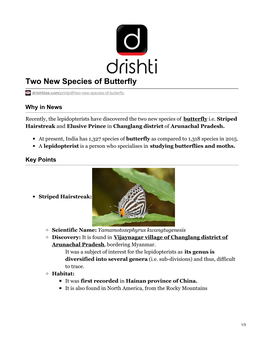 Two New Species of Butterfly