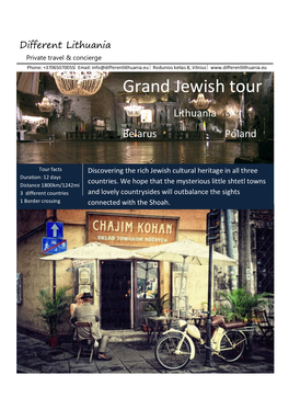 Grand Jewish Tour Lithuania Belarus Poland