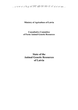 State of the Animal Genetic Resources of Latvia