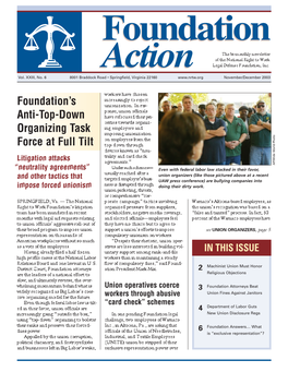 Foundation's Anti-Top-Down Organizing Task Force at Full Tilt