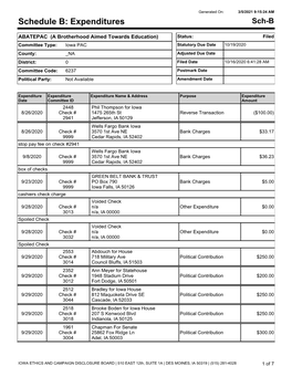 Schedule B: Expenditures Sch-B