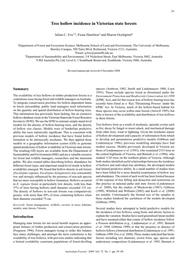 Tree Hollow Incidence in Victorian State Forests