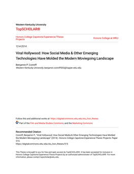 How Social Media & Other Emerging Technologies Have Molded The