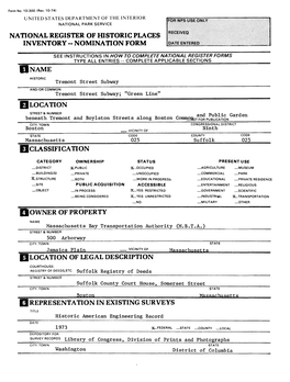 National Register of Historic Places Inventory -- Nomination Form