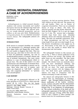 Lethal Neonatal Dwarfism: a Case of Achondrogenesis