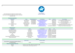 Executive Committee Administration Physical and Postal Addresses