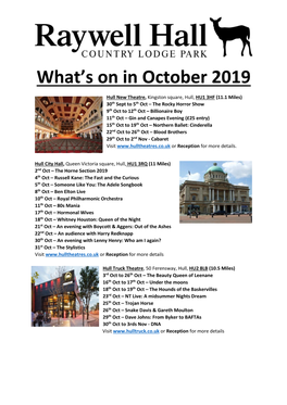 What's on in October 2019