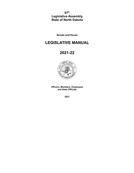 Legislative Manual 2021-22