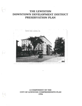 The Lewiston Downtown Development District Preservation' Plan