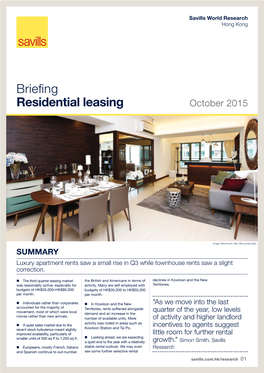 Residential Leasing October 2015