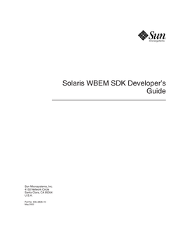 Solaris WBEM SDK Developer's Guide