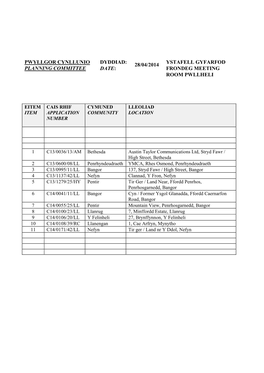 Planning Committee 28/4/14