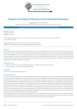 Pyogenic Liver Abscess Following an Uncomplicated Colonoscopy