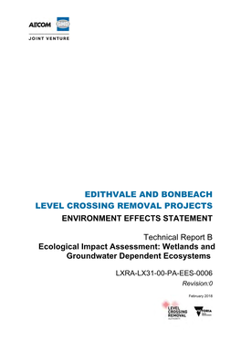 Technical Report B – Ecology: Wetlands and Groundwater