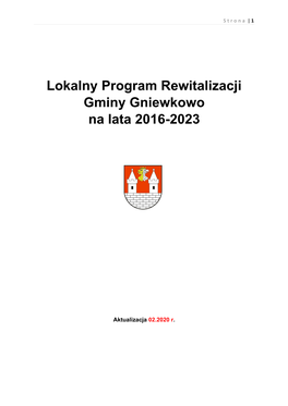 Lokalny Program Rewitalizacji Gminy Gniewkowo Na Lata 2016-2023