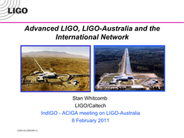 Advanced LIGO, LIGO-Australia and the International Network