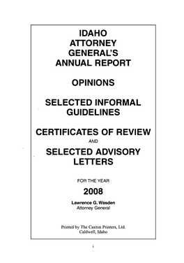 Annual Report of the Attorney General 2008