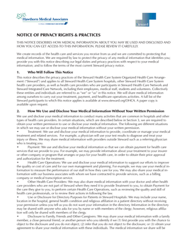 Notice of Privacy Rights & Practices