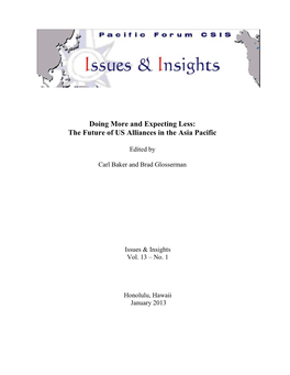 Doing More and Expecting Less—The Future of U.S. Alliances in the Asia Pacific