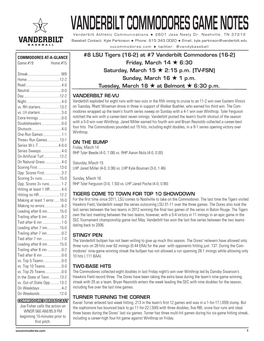 VANDERBILT COMMODORES GAME NOTES Vanderbilt Athletic Communications H 2601 Jess Neely Dr