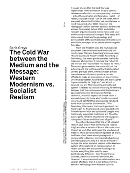 Western Modernism Vs. Socialist Realism