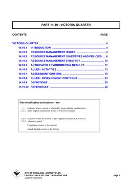 DISTRICT PLAN CENTRAL AREA SECTION - OPERATIVE 2004 Page 1 Updated 19/03/2012 PART 14.10 - VICTORIA QUARTER