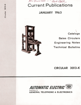 AUTOMATIC ELECTRIC ~ Subsidiary of GENERAL TELEPHONE & ELECTRONICS