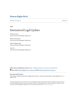 International Legal Updates Sebastian Amar American University Washington College of Law