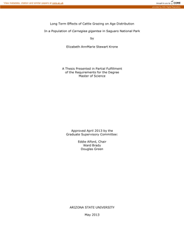 Long Term Effects of Cattle Grazing on Age Distribution in a Population Of