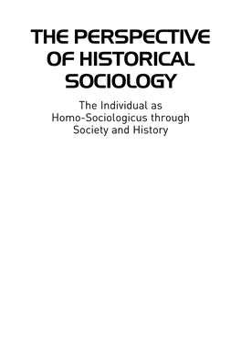 The Perspective of Historical Sociology