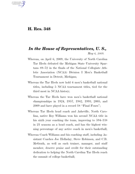 H. Res. 348 in the House of Representatives, U