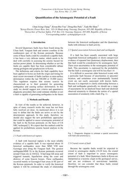 Quantification of the Seismogenic Potential of a Fault