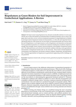 Biopolymers As Green Binders for Soil Improvement in Geotechnical Applications: a Review