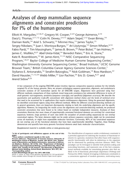 Analyses of Deep Mammalian Sequence Alignments and Constraint Predictions for 1% of the Human Genome