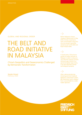 The Belt and Road Initiative in Malaysia