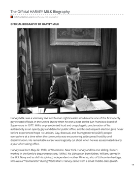 To Download the Official HARVEY MILK Biography