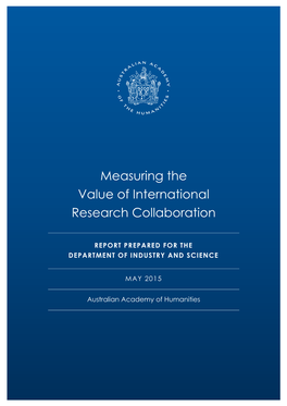 Measuring the Value of International Research Collaboration