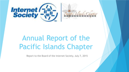 Annual Report of the Pacific Islands Chapter