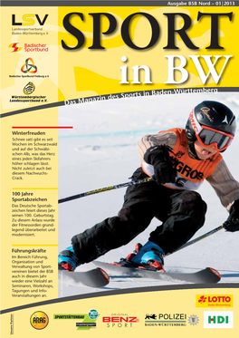 Sportausgabe BSB Nord – 01 | 2013 in BW N-Württemberg Ports in Bade Azin Des S Das Mag