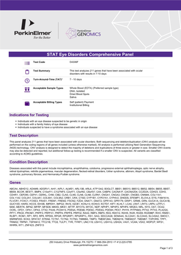 Perkinelmer Genomics to Request the Saliva Swab Collection Kit for Patients That Cannot Provide a Blood Sample As Whole Blood Is the Preferred Sample