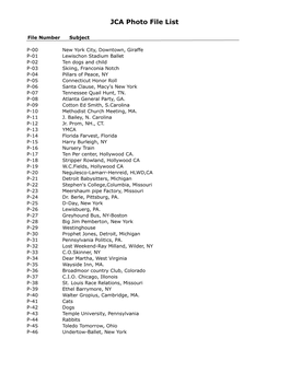 JCA Photo File List