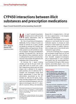 CYP450 Interactions Between Illicit Substances and Prescription Medications