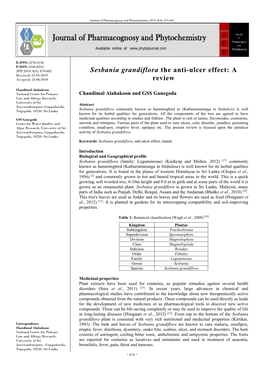Sesbania Grandiflora the Anti-Ulcer Effect: a Review