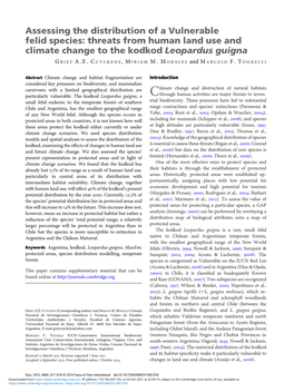 Assessing the Distribution of a Vulnerable Felid Species: Threats from Human Land Use and Climate Change to the Kodkod Leopardus Guigna