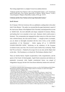 Celticism and the Four Nations in the Long Nineteenth Century’, in N