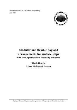 Modular and Flexible Payload Arrangements for Surface Ships with Reconfigurable Floors and Sliding Bulkheads