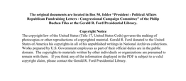 President - Political Affairs Republican Fundraising Letters - Congressional Campaign Committee” of the Philip Buchen Files at the Gerald R