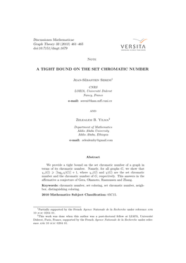 A Tight Bound on the Set Chromatic Number